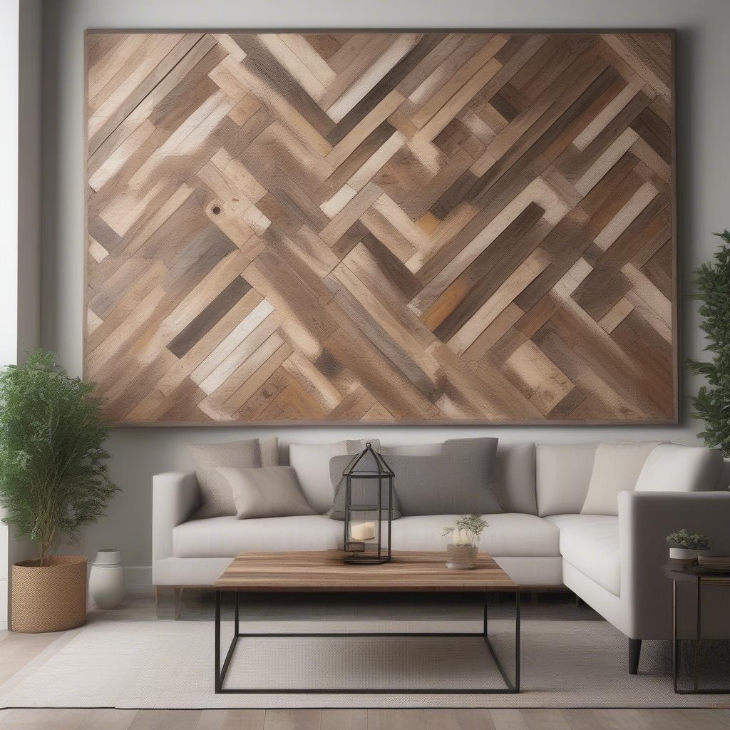 Rustic Wood Wall Art in a Living Room