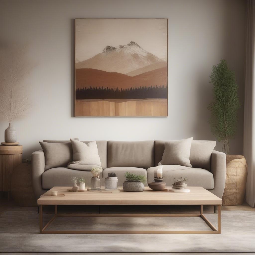 Rustic Wood Wall Art in a Living Room