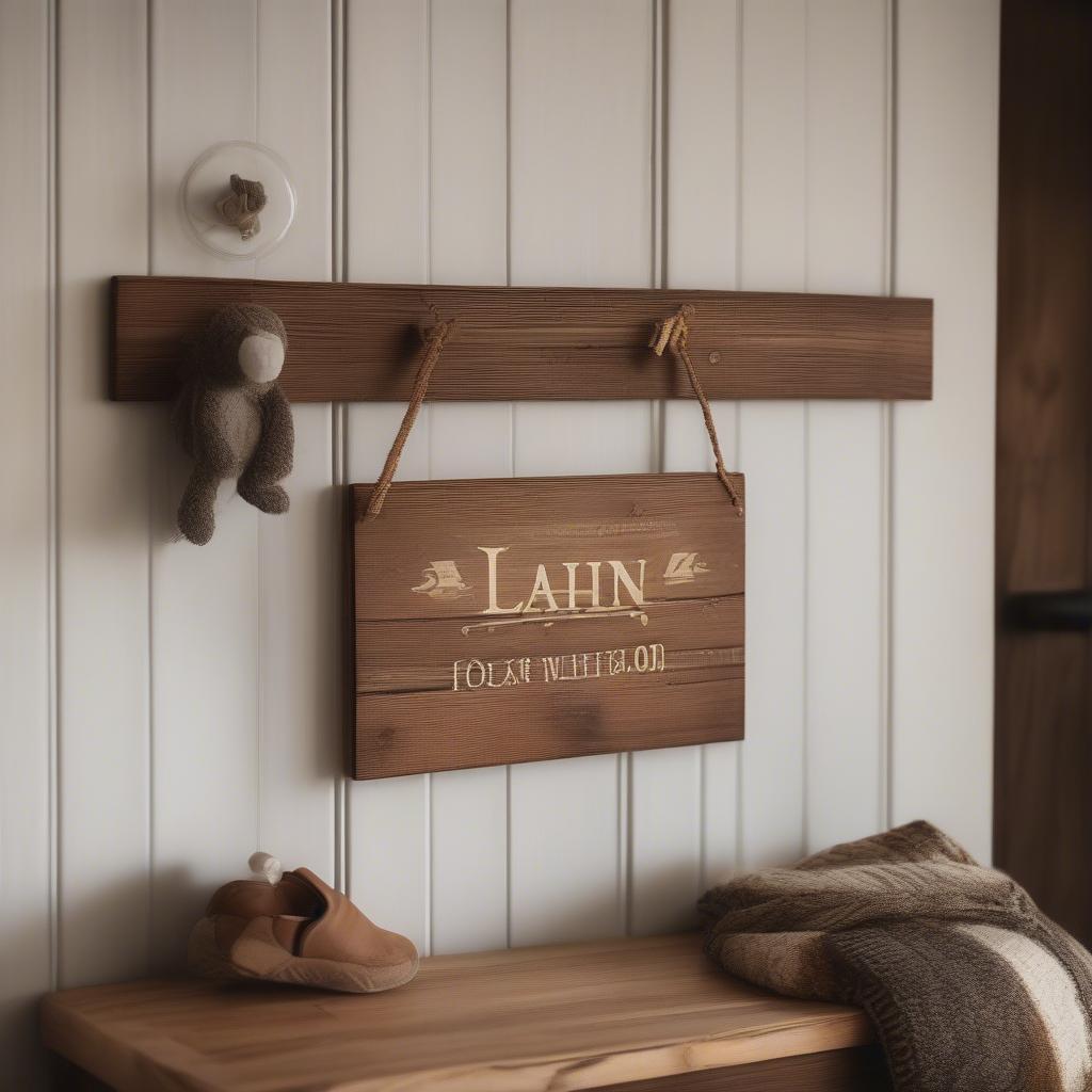 Rustic Wooden Boys Room Sign for a Cabin-Themed Bedroom