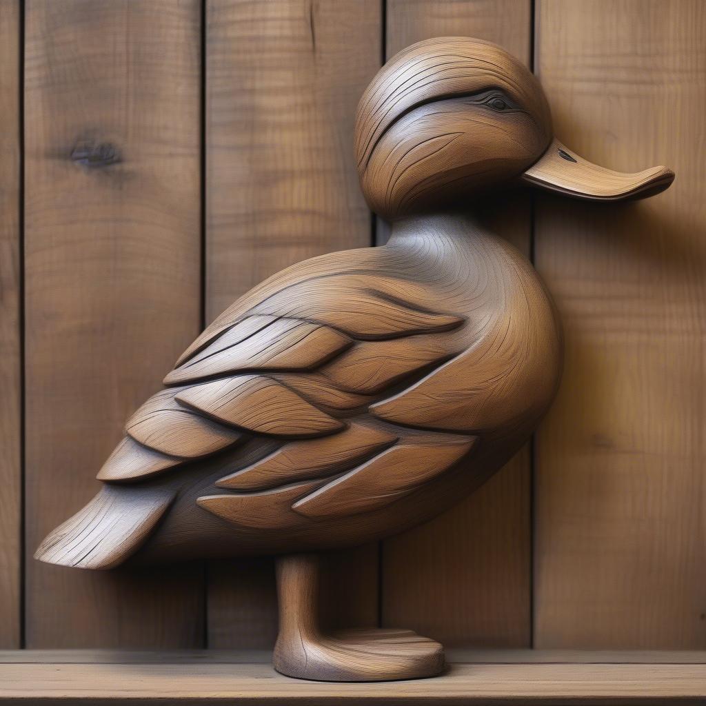 Rustic Wooden Duck Wall Art