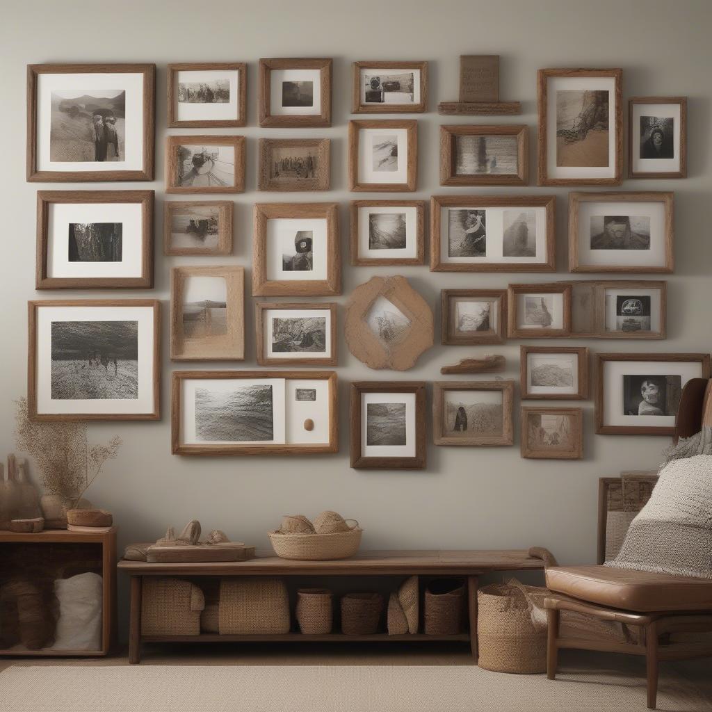 Rustic Wooden Frames Gallery Wall