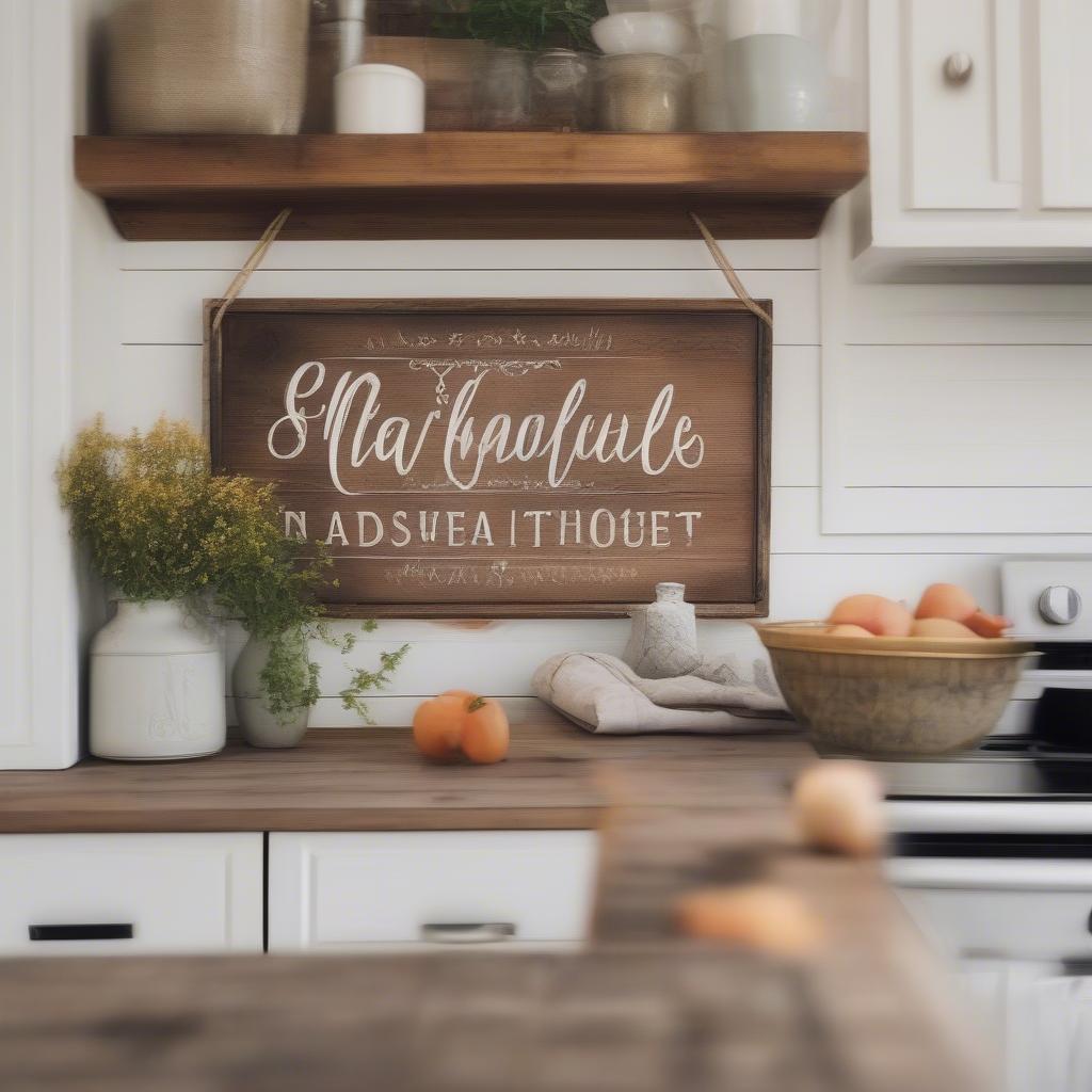 Rustic Wooden Kitchen Decoration Signs