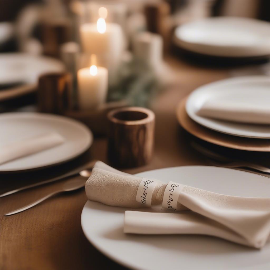 Rustic Wooden Napkin Rings for a Family Dinner