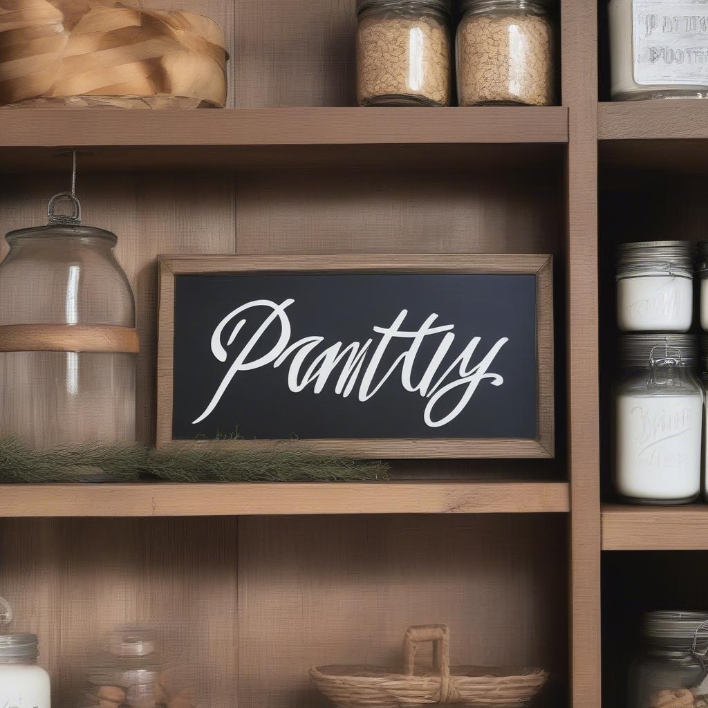 Rustic Wooden Pantry Sign with Calligraphy