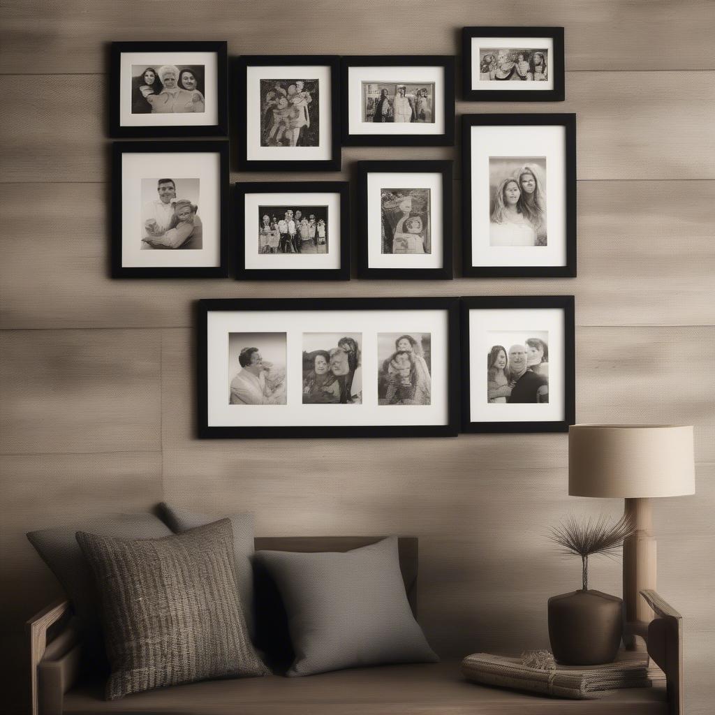 Rustic Wooden Photo Frames in a Living Room