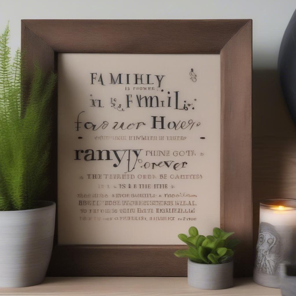 Rustic Wooden Picture Frame with Family Quote