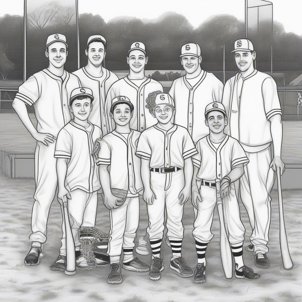 The Sandlot Team Coloring Page