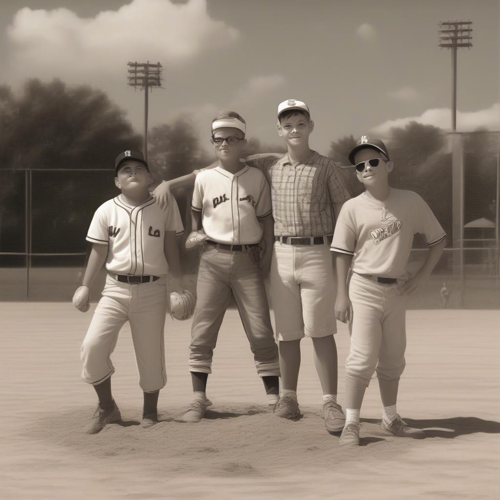 The Sandlot Kids Playing Baseball