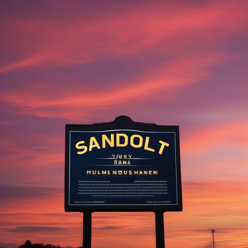 Sandlot Sign at Sunset