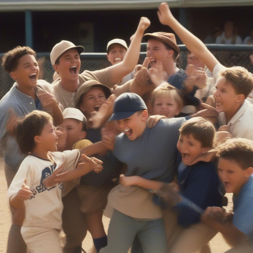 The Sandlot team celebrating