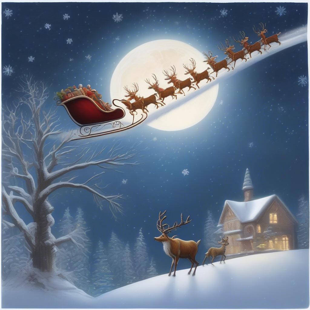 Santa's Reindeer in Flight