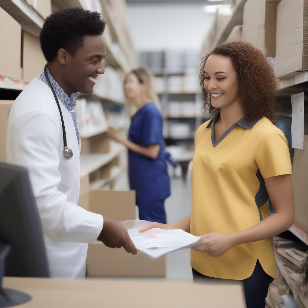 Customer Service at a Scrubs Warehouse