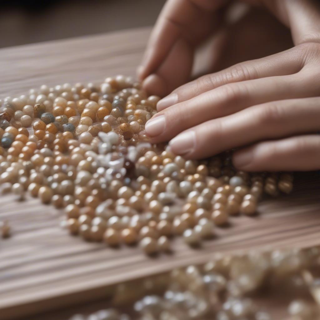 Securing Beads on a Wood Frame