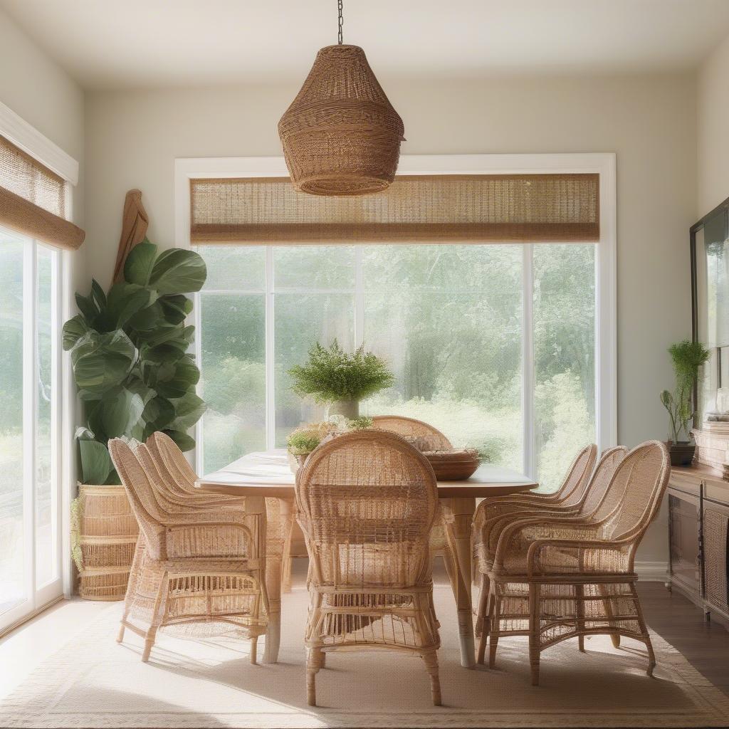 Wicker and Rattan in Dining Room