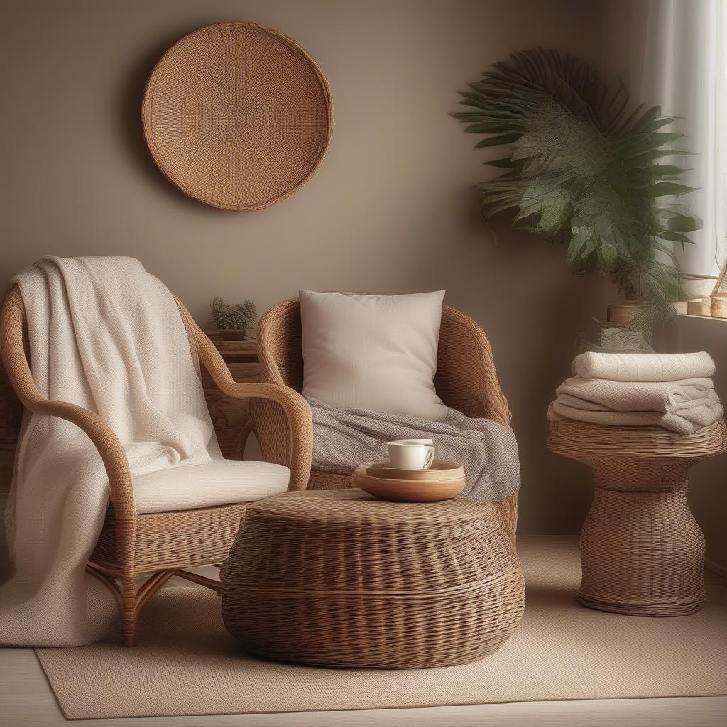 Wicker and Rattan in Living Room