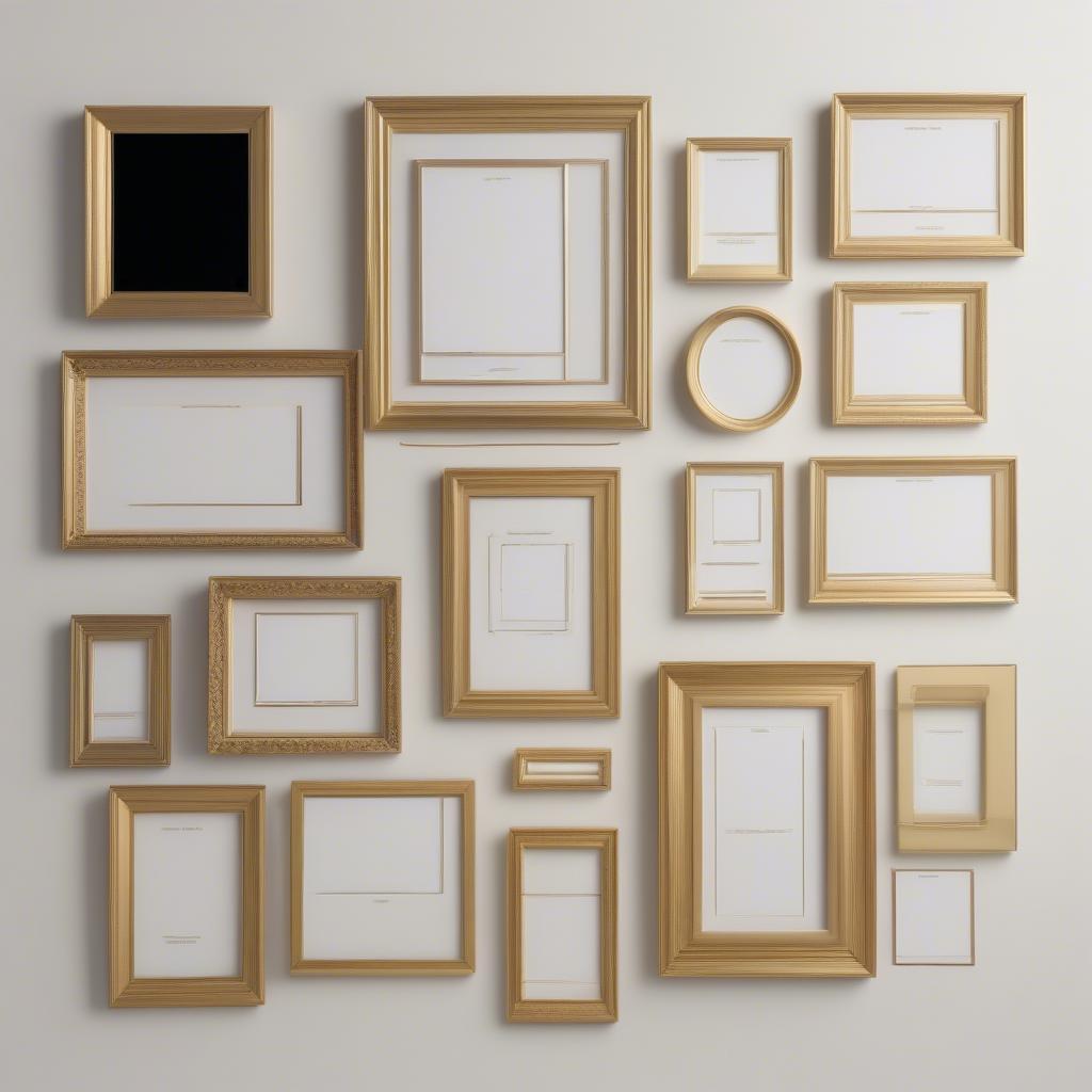 Simple Gold Picture Frame Size Guide