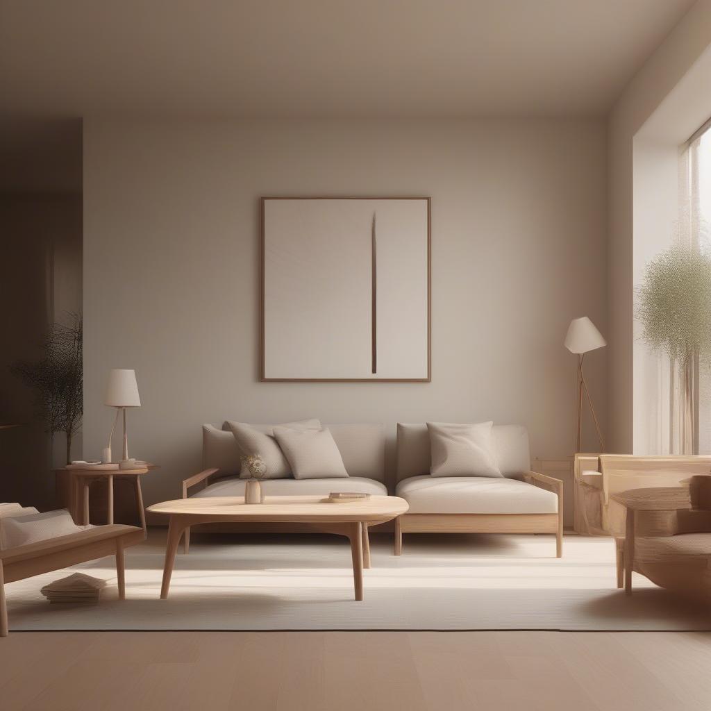 Simple Wood Furniture in a Living Room