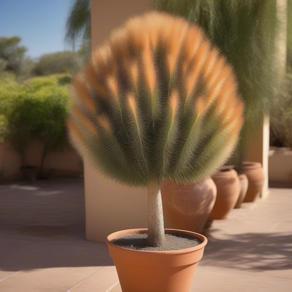 Sisal Bottle Brush Tree in a Pot