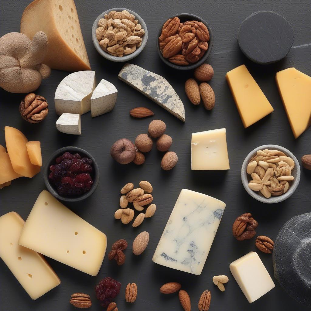 Modern slate cheese board with soapstone chalk for labeling cheeses