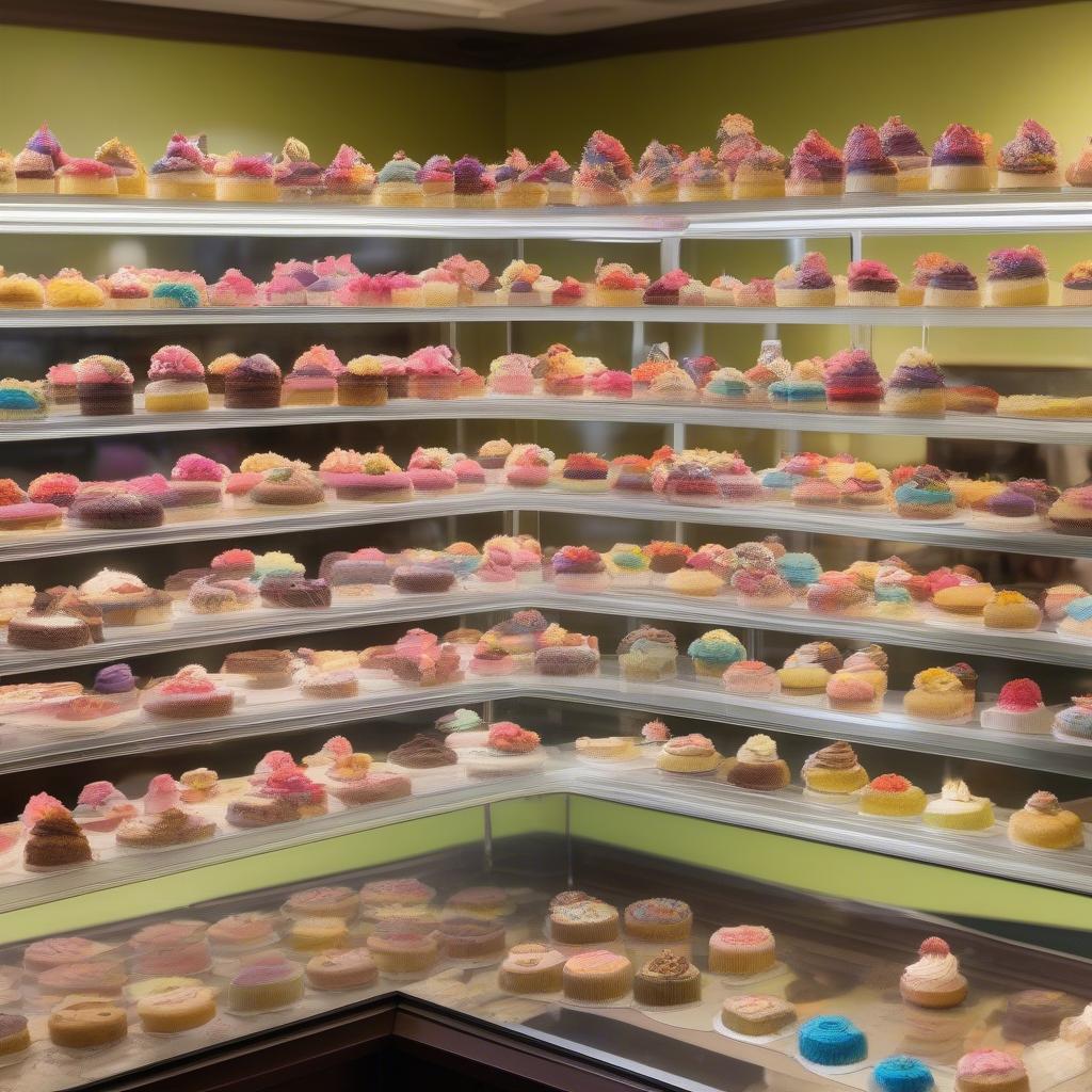 Small Cakes Display in a Tyler, Texas Bakery