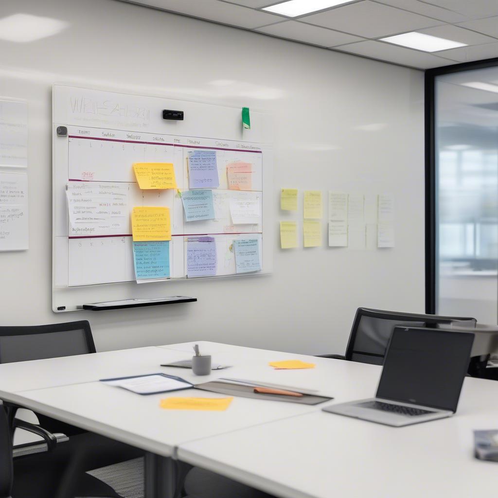 Small Calendar Whiteboard in an Office Setting