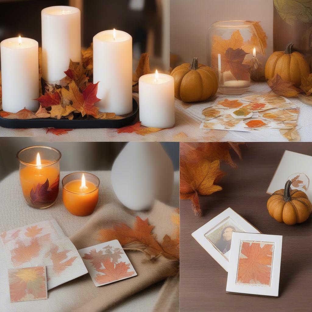 DIY decor ideas using small fall pictures