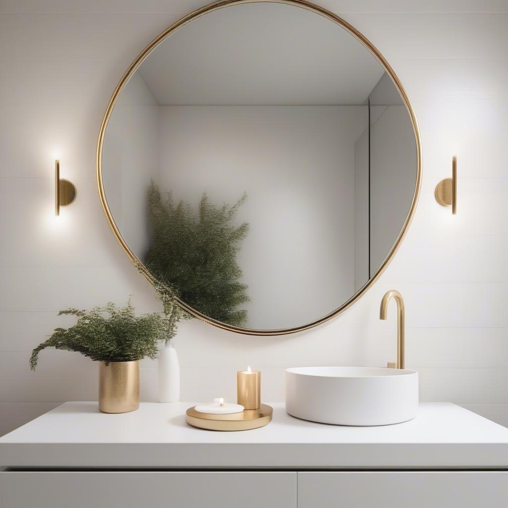 Small Gold Mirror Bathroom Decor Ideas