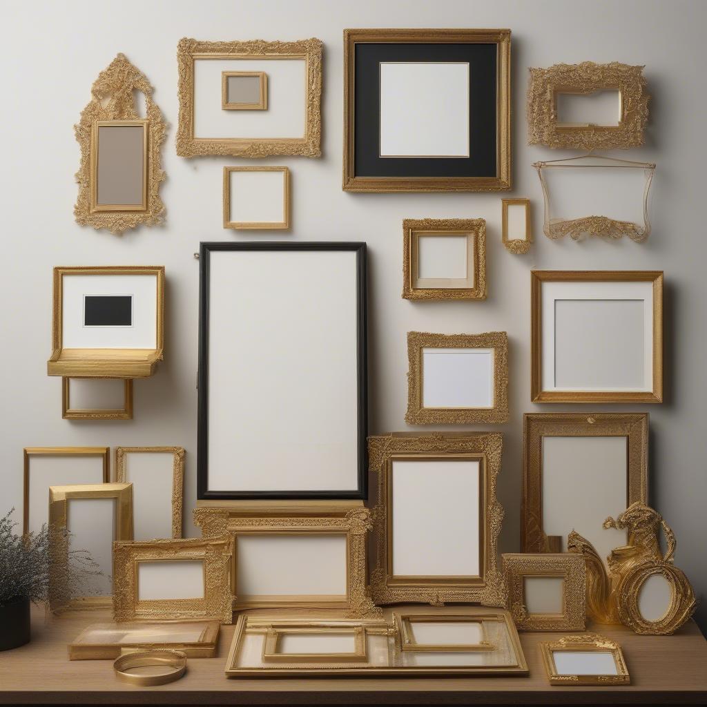 Variety of Small Gold Photo Frames