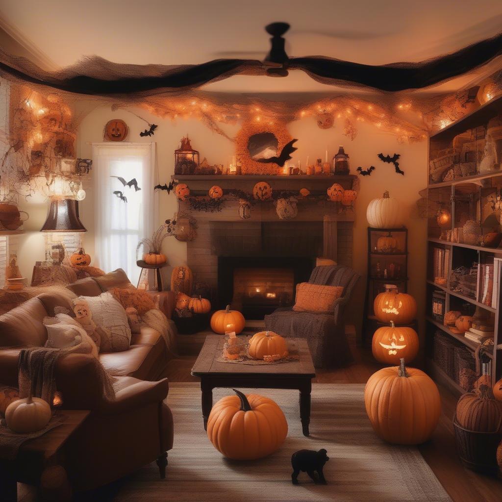 Small Halloween Wicker Decor Ideas