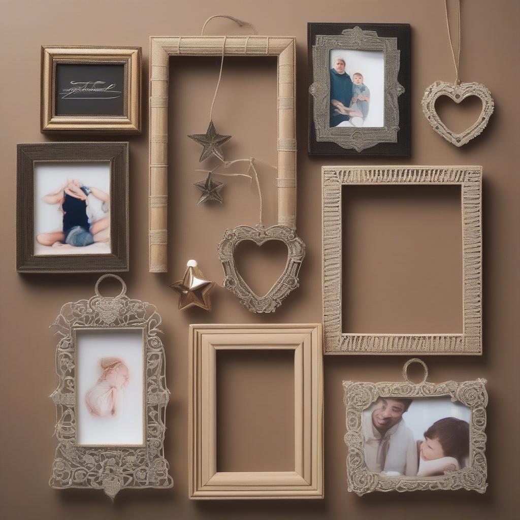 Variety of Small Hanging Picture Frame Ornaments