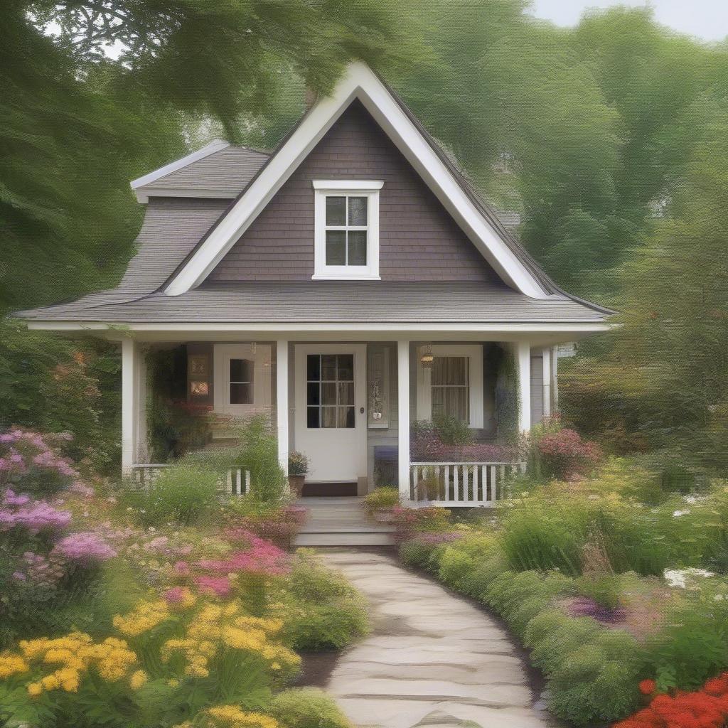 Small Cottage House with Lush Garden