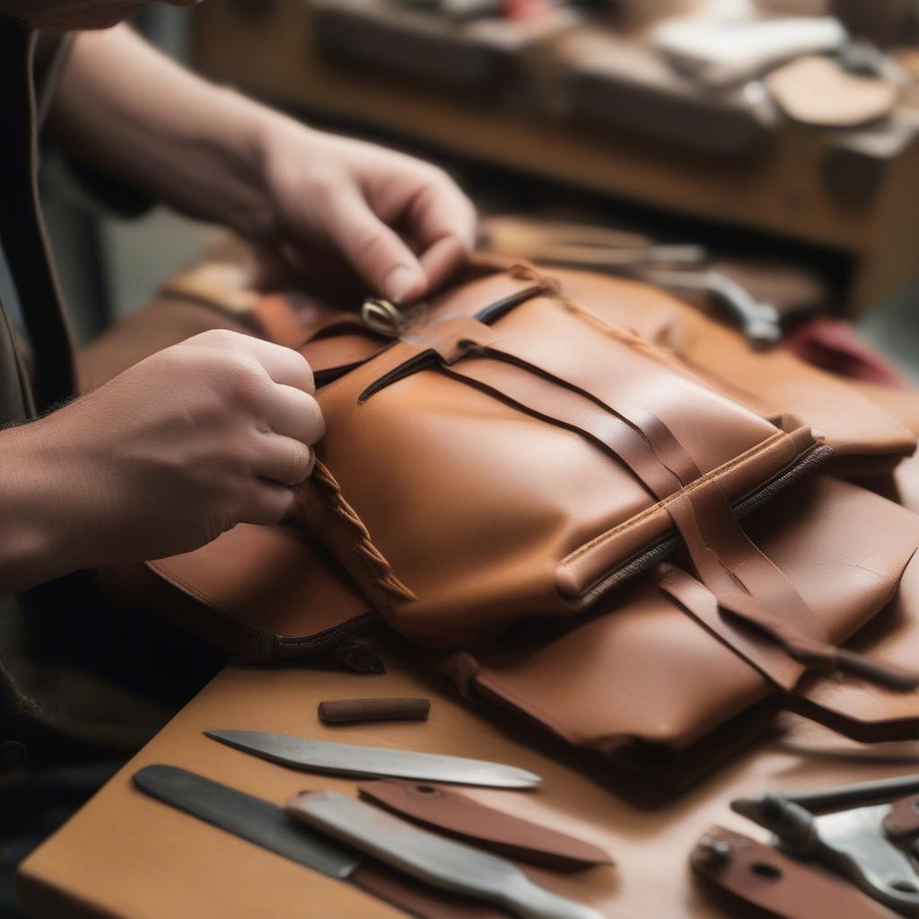 Examining the Leather Quality of a Small Backpack