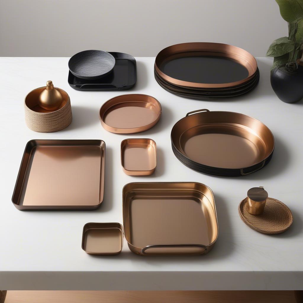 Variety of Small Metal Trays