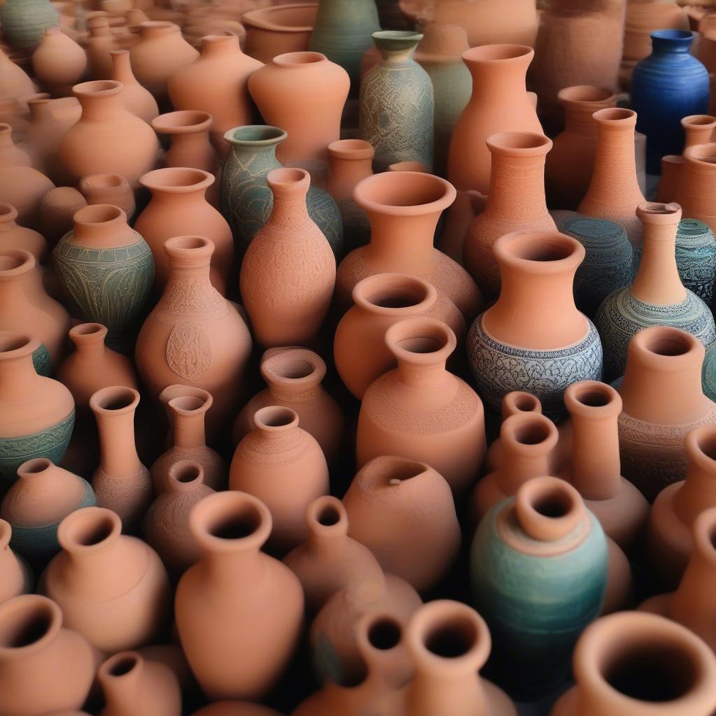 Variety of Small Terracotta Vases