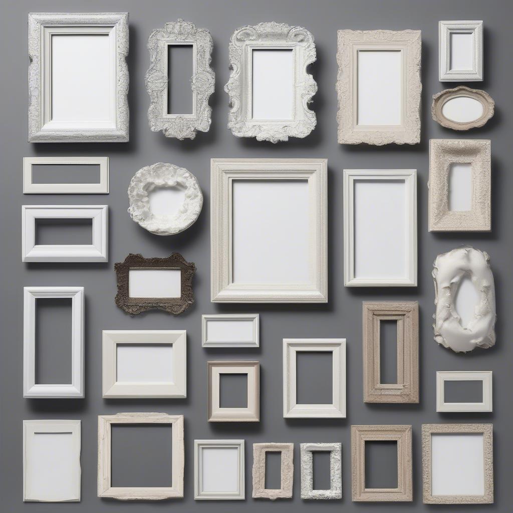 Variety of Small White Picture Frames