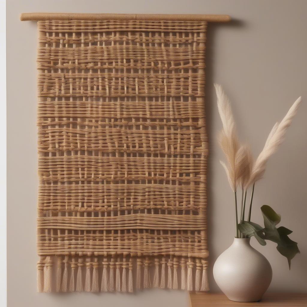 Small wicker wall art ideas for living room decoration