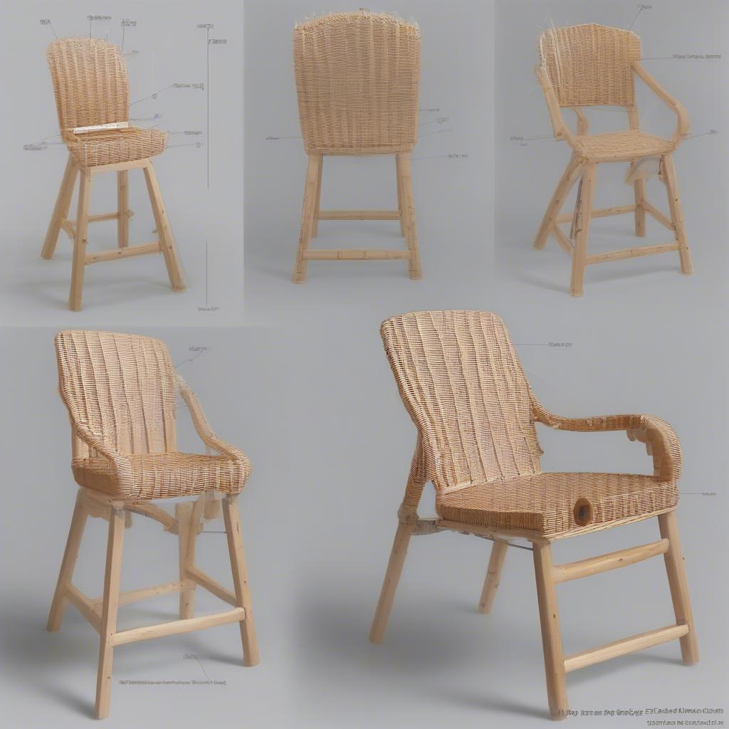 Assembling a Small Wood Home Wicker Chair