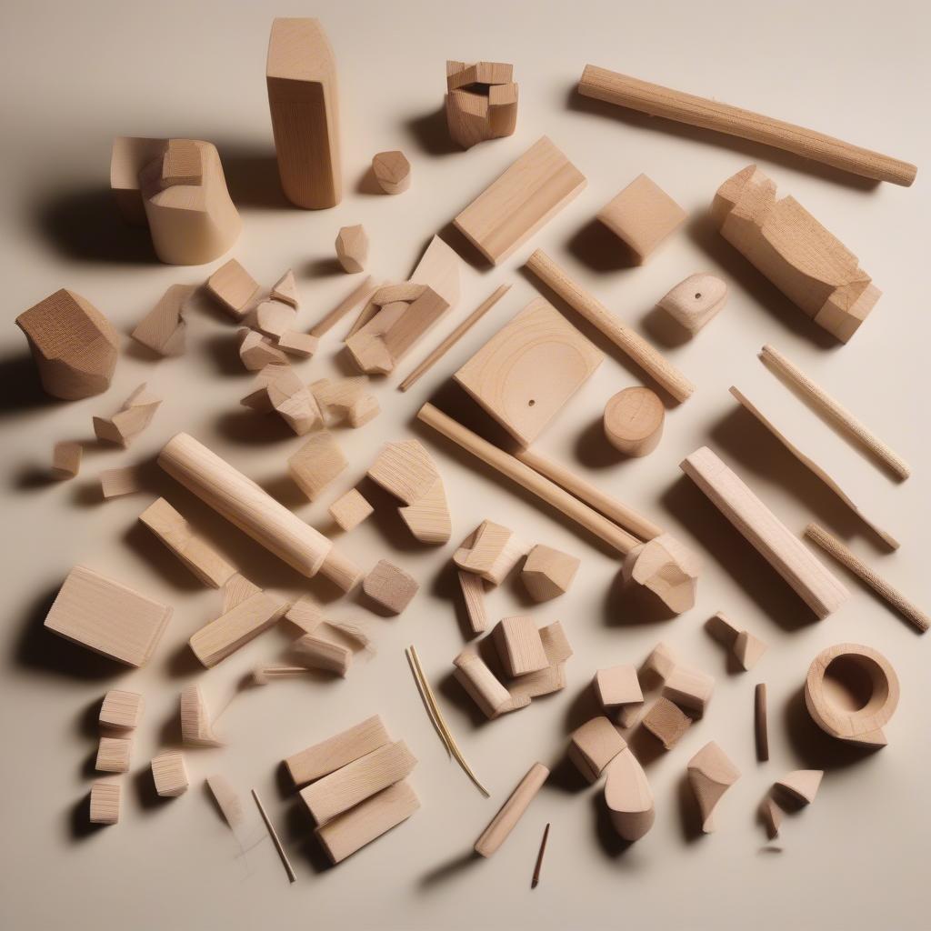 Variety of Small Wood Pieces for Crafting