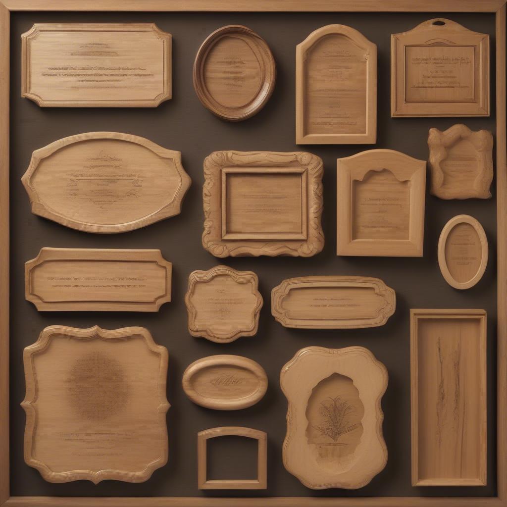 Various Small Wood Plaques with Different Designs and Finishes