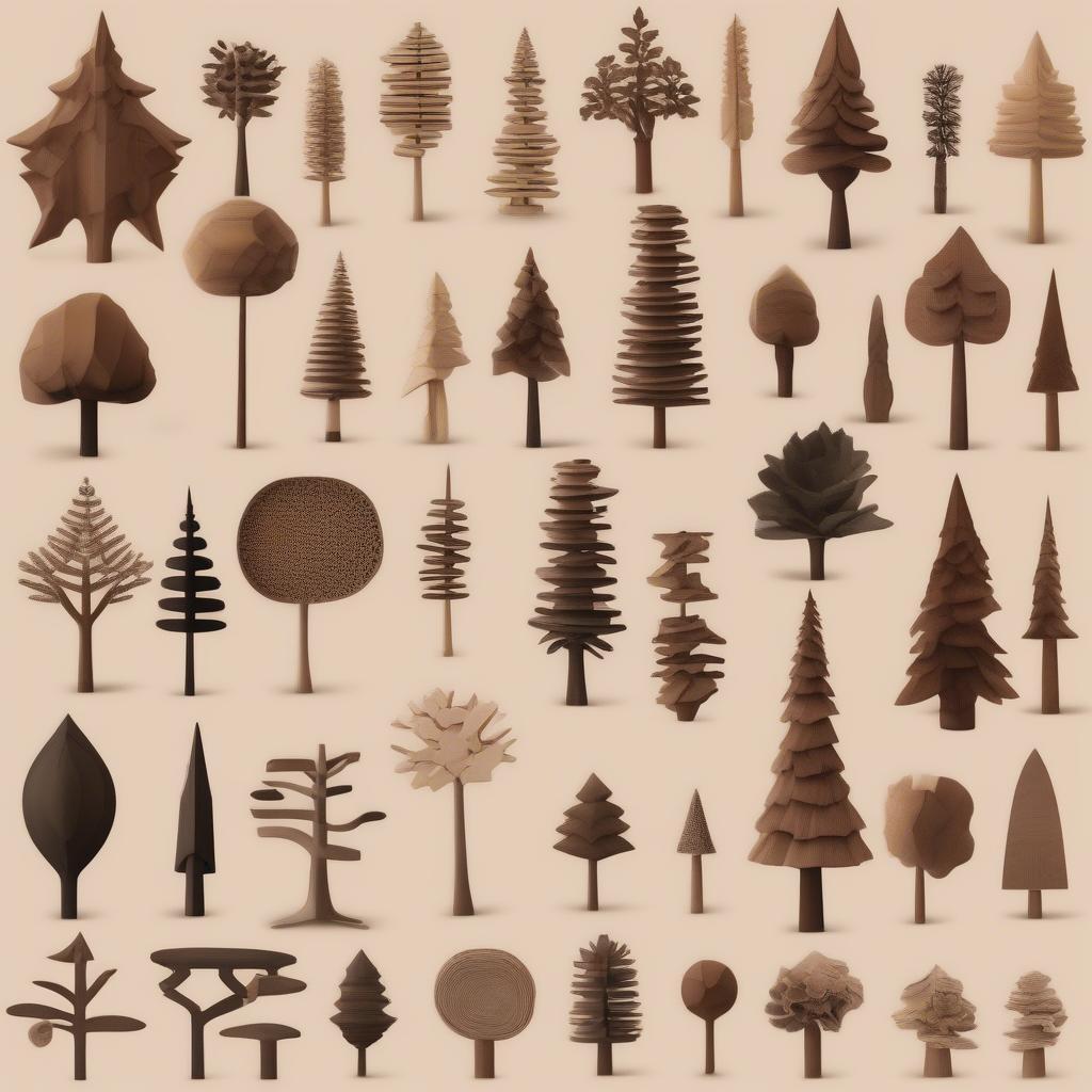 Variety of Small Wood Trees