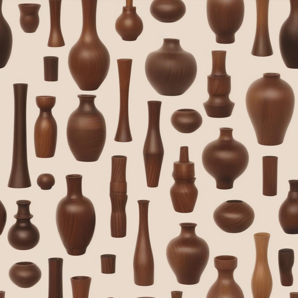 Variety of small wood vases