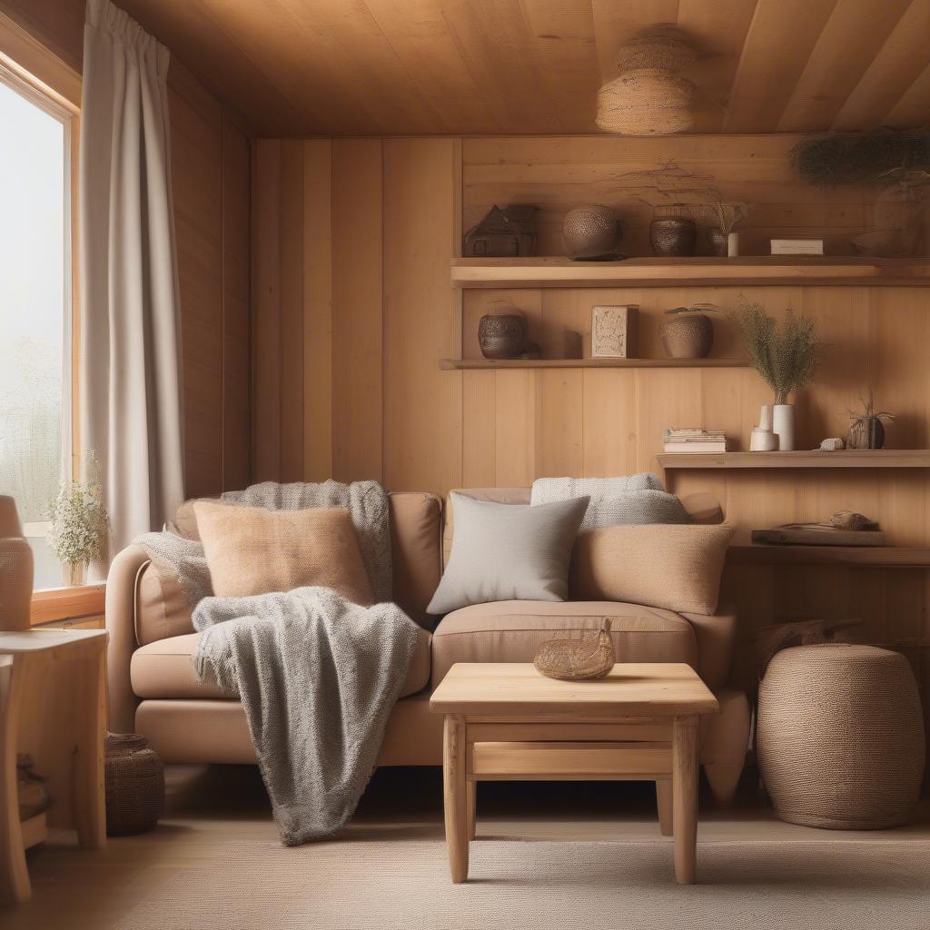 Cozy Interior Design for a Small Wooden Cabin