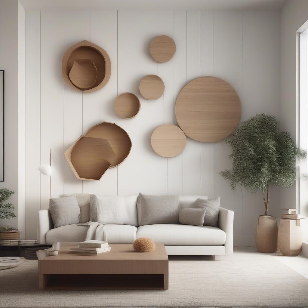 Small Wooden Wall Decor in a Modern Minimalist Room