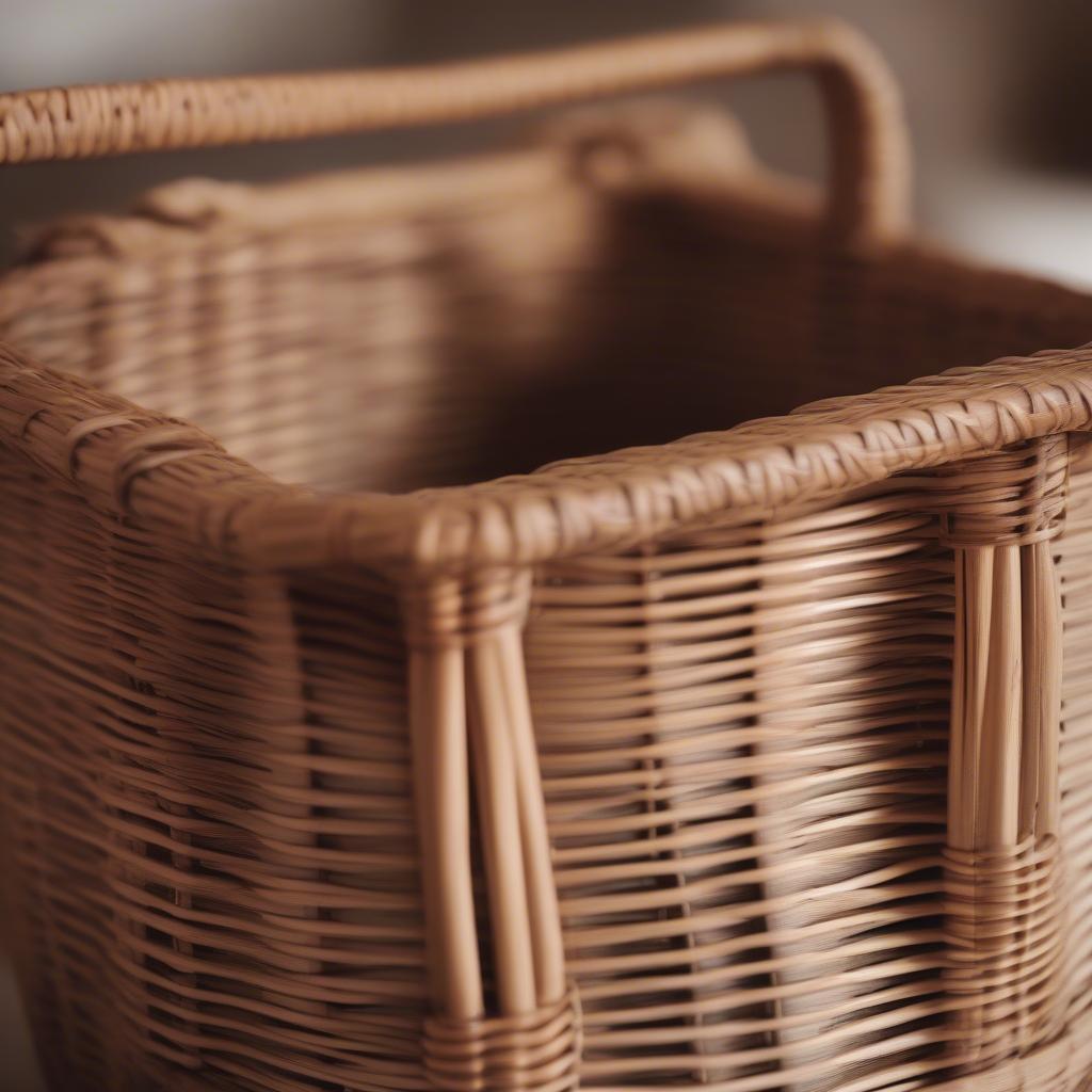 Small Wood Accents in Wicker Baskets