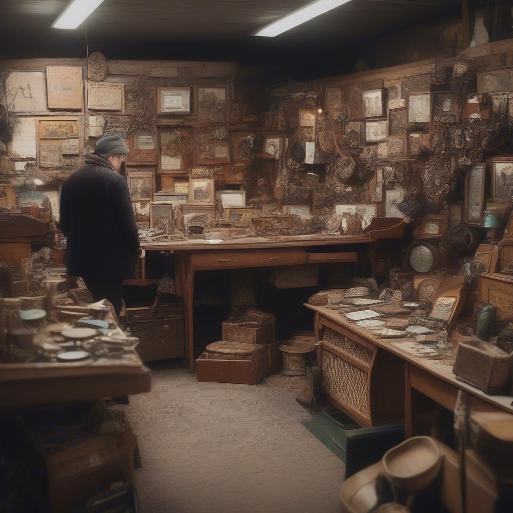 Searching for Old Sign Wood at a Flea Market