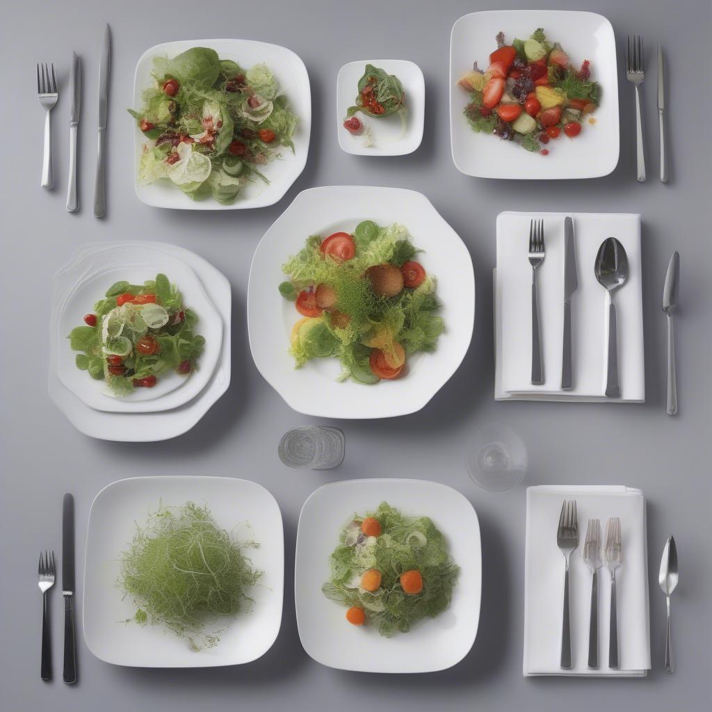 Square and Round Salad Plates Comparison