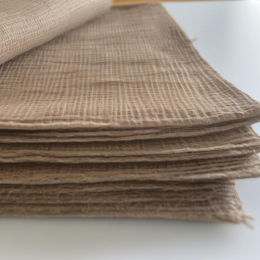 Stacked Burlap Placemats