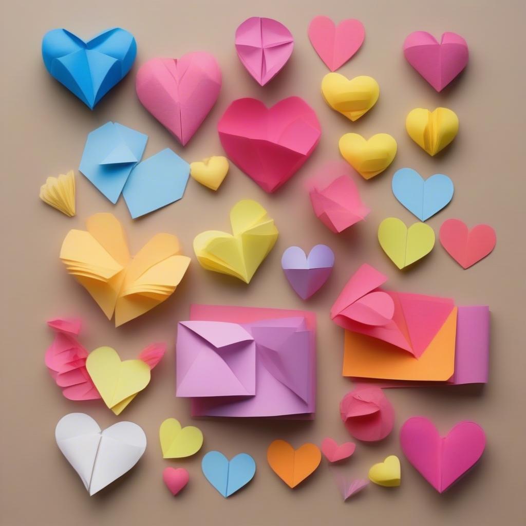 Variations of Sticky Note Hearts