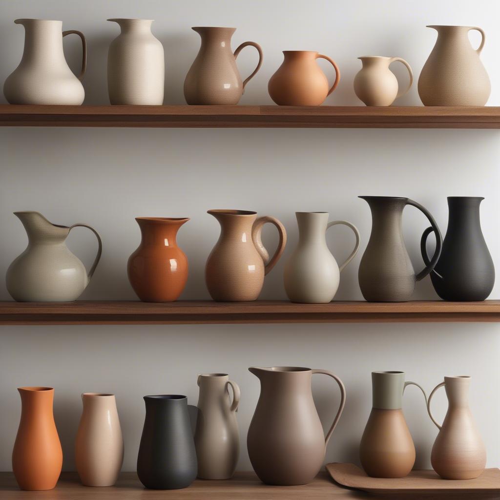 Variety of Stoneware Pitchers