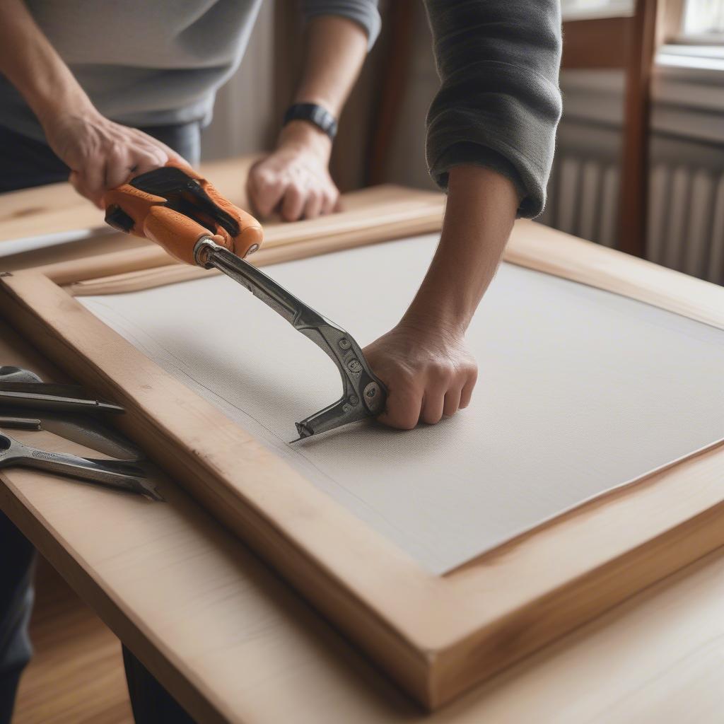 Stretching a Printed Canvas onto a Wooden Frame